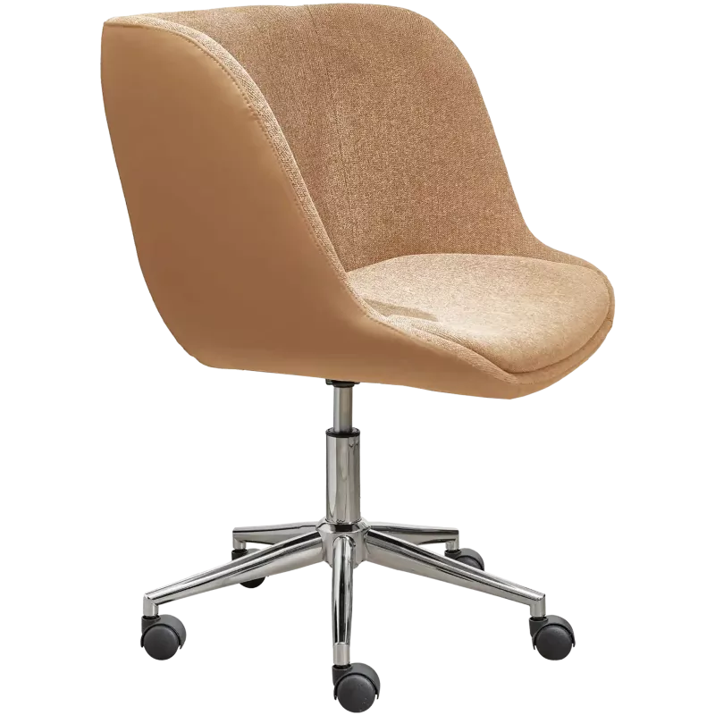 Fauteuil de réunion bi-matière sur roulettes chromées So Axis