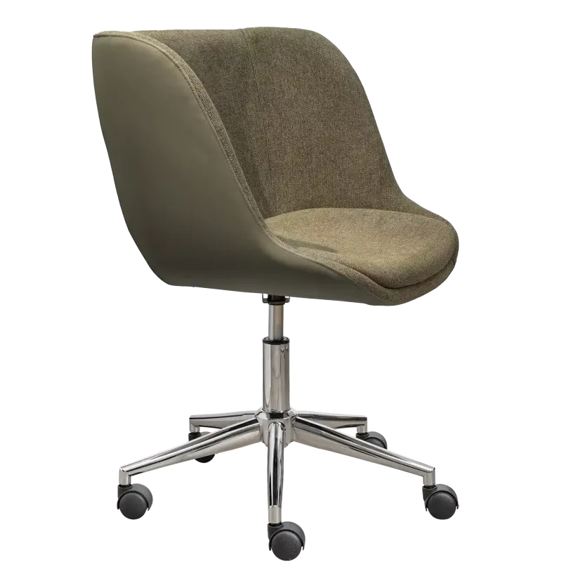 Fauteuil de réunion bi-matière sur roulettes chromées So Axis