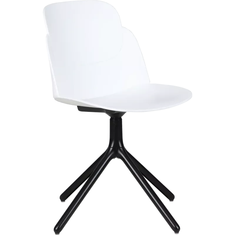Fauteuil coque polypropylène piétement pyramide aluminium So Aura