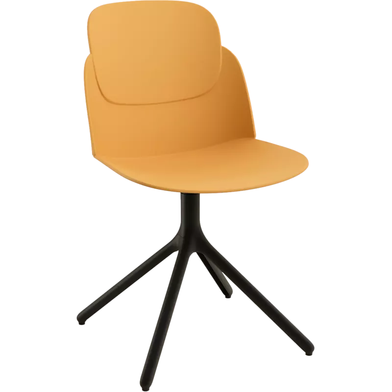 Fauteuil coque polypropylène piétement pyramide aluminium So Aura