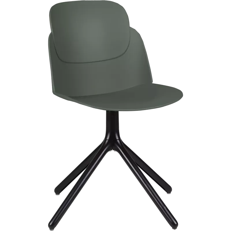 Fauteuil coque polypropylène piétement pyramide aluminium So Aura