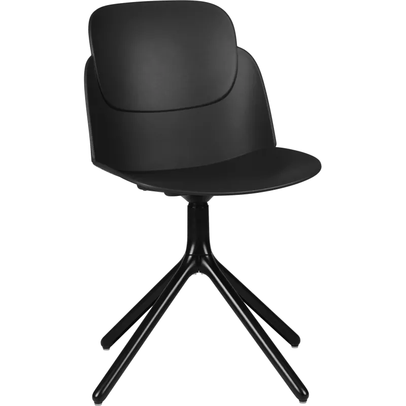 Fauteuil coque polypropylène piétement pyramide aluminium So Aura