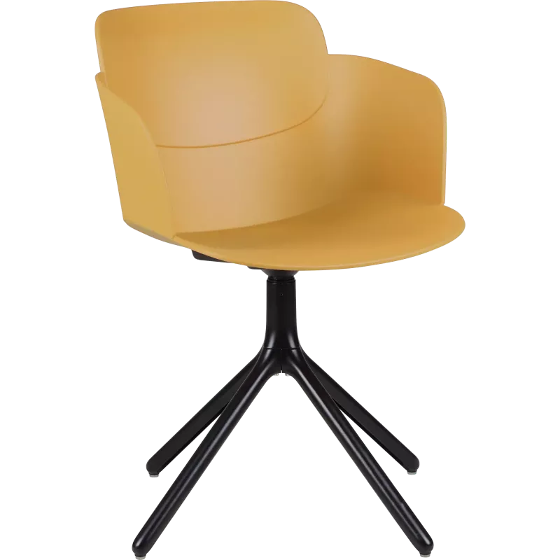 Fauteuil coque polypropylène piétement pyramide aluminium So Aura