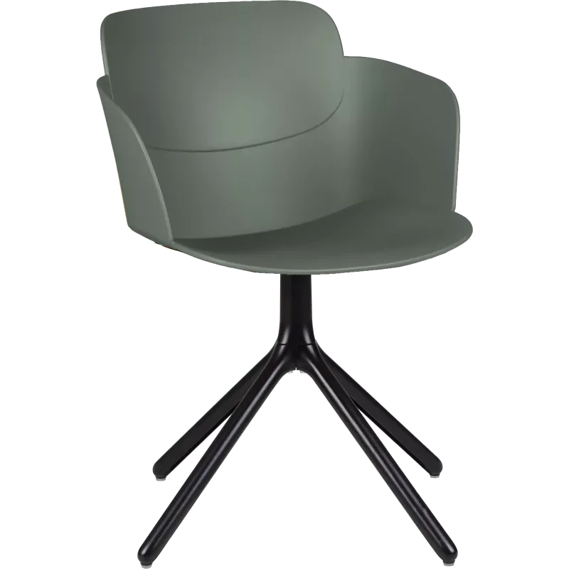 Fauteuil coque polypropylène piétement pyramide aluminium So Aura