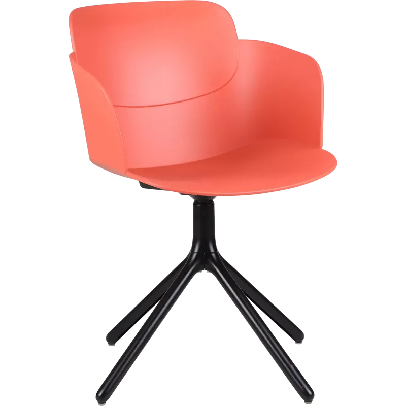 Fauteuil coque polypropylène piétement pyramide aluminium So Aura