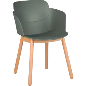 Chaise coque polypropylène 4 pieds bois So Halo