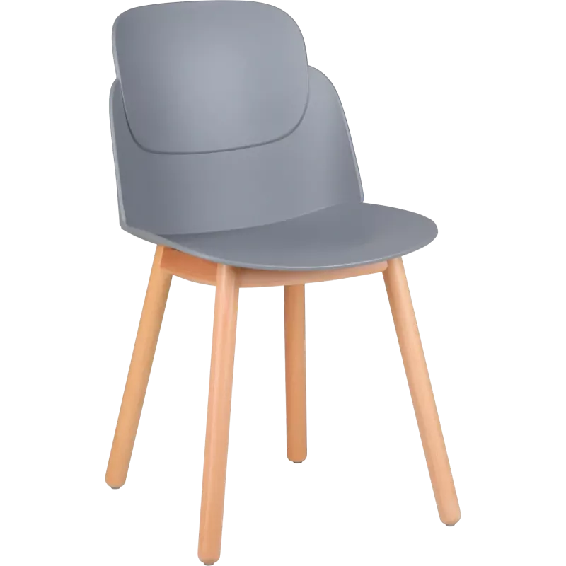 Chaise coque polypropylène 4 pieds bois So Halo