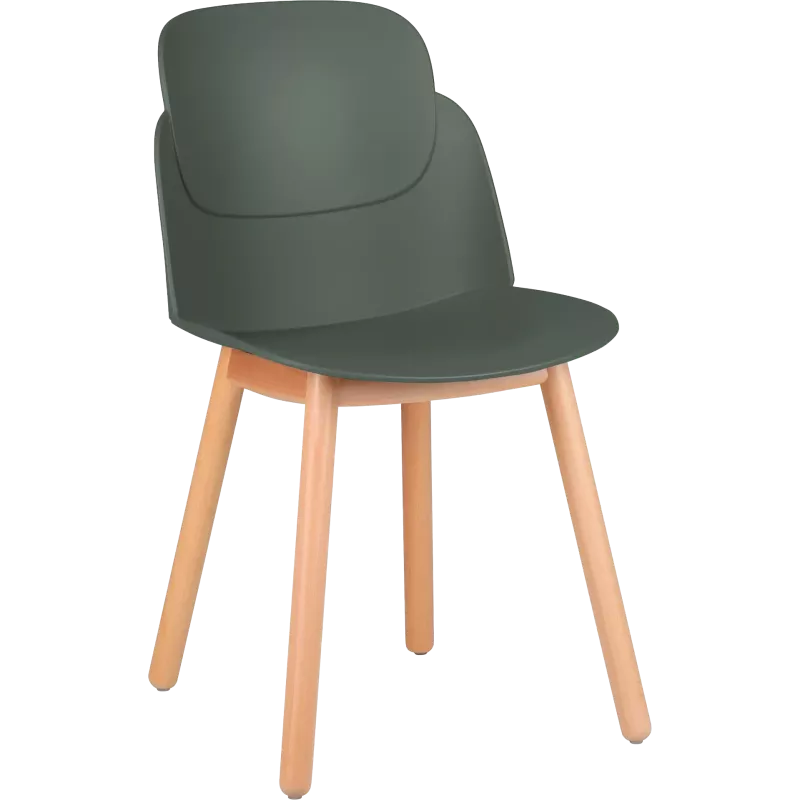 Chaise coque polypropylène 4 pieds bois So Halo