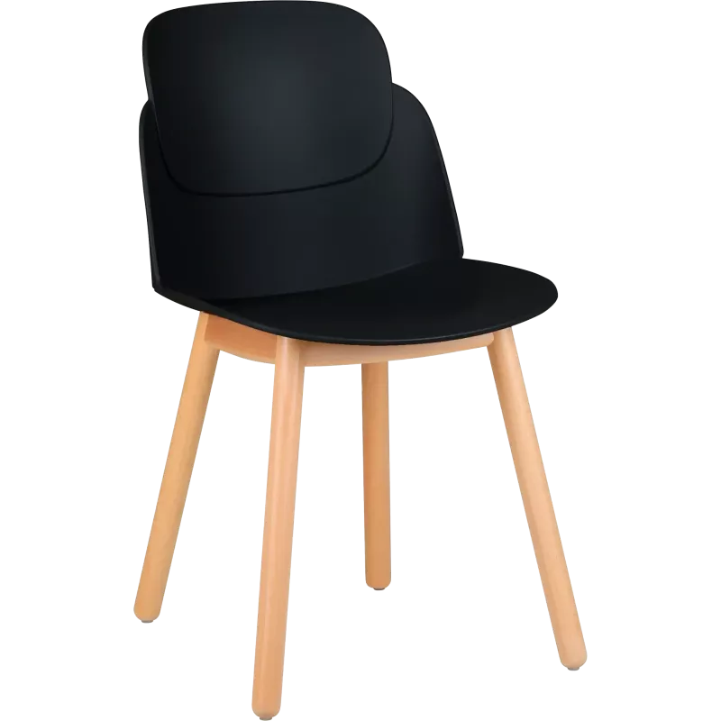 Chaise coque polypropylène 4 pieds bois So Halo