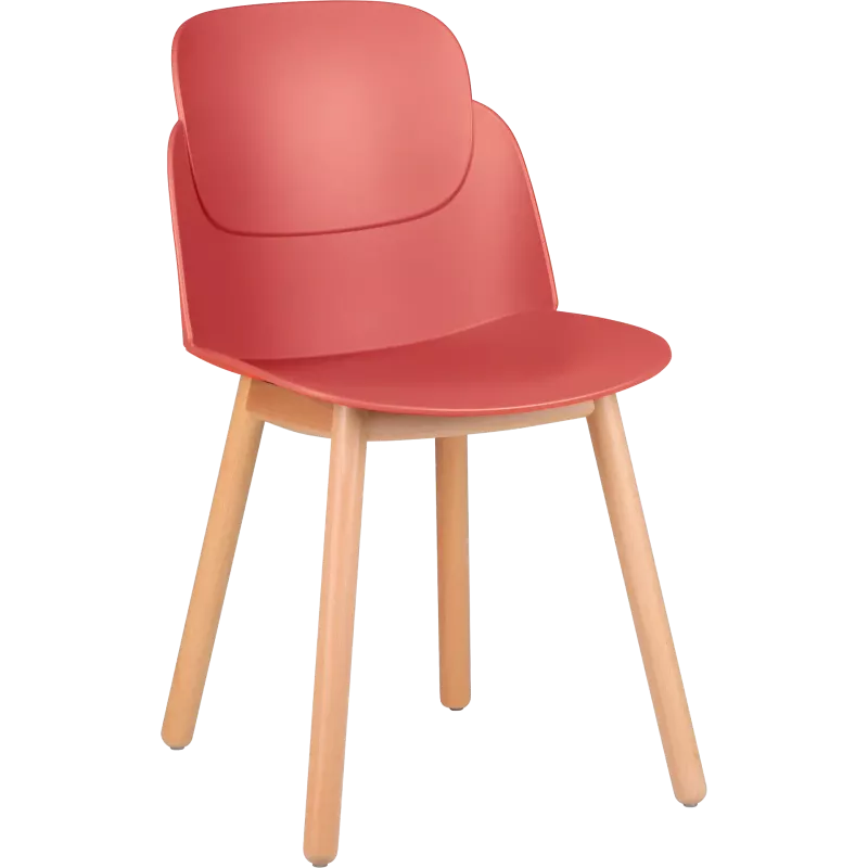 Chaise coque polypropylène 4 pieds bois So Halo