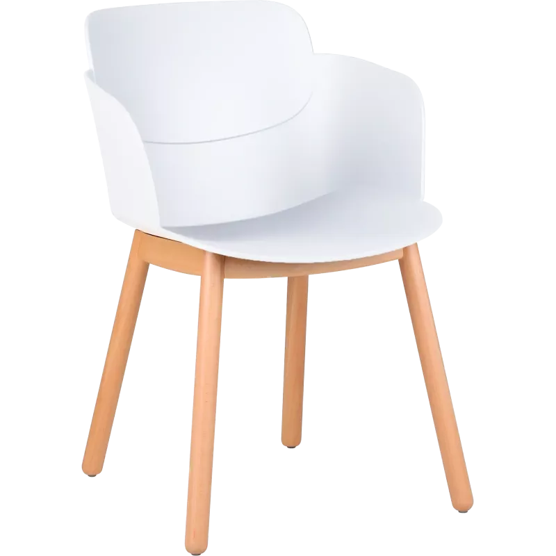 Chaise coque polypropylène 4 pieds bois So Halo