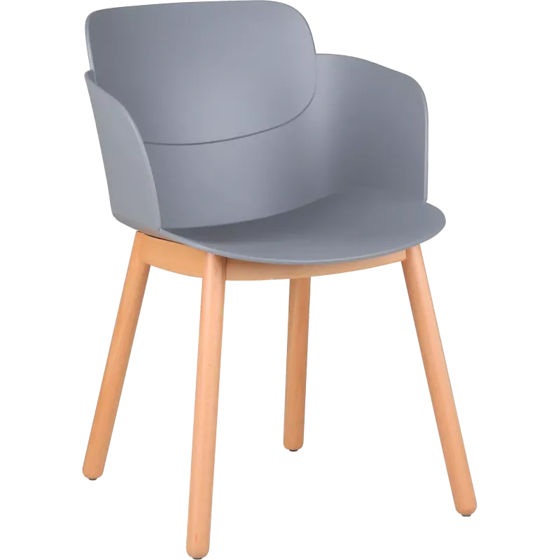 Chaise coque polypropylène 4 pieds bois So Halo