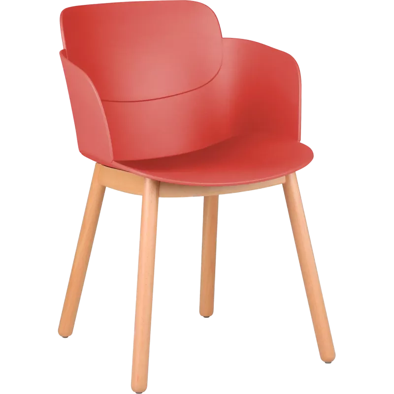 Chaise coque polypropylène 4 pieds bois So Halo