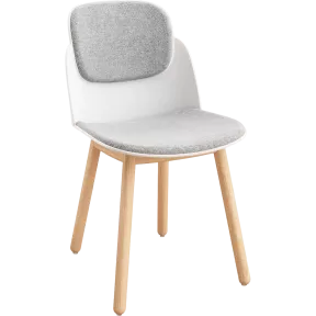 Chaise coque avec assise rembourrée tissu So Lumen
