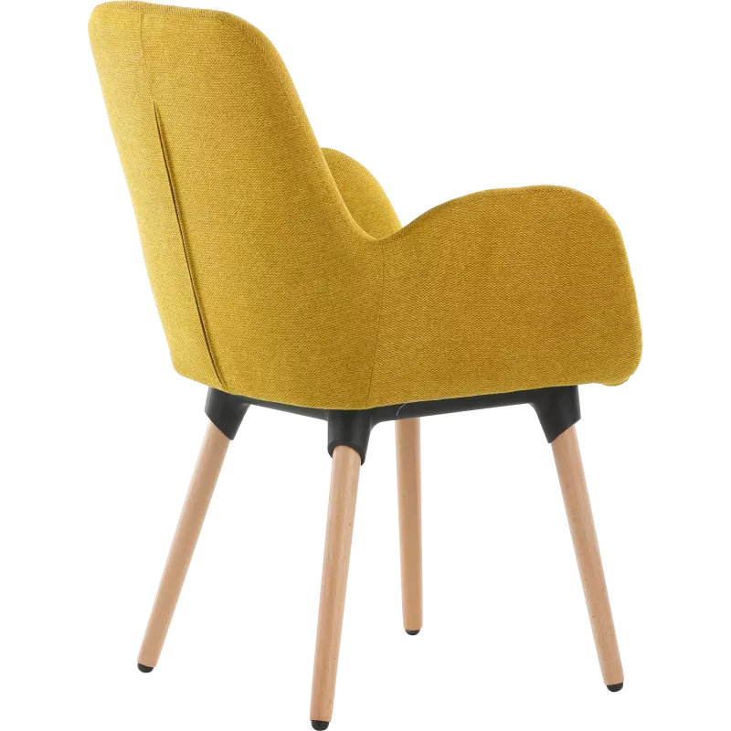 Fauteuil tissu avec pieds hêtre massif So Contour