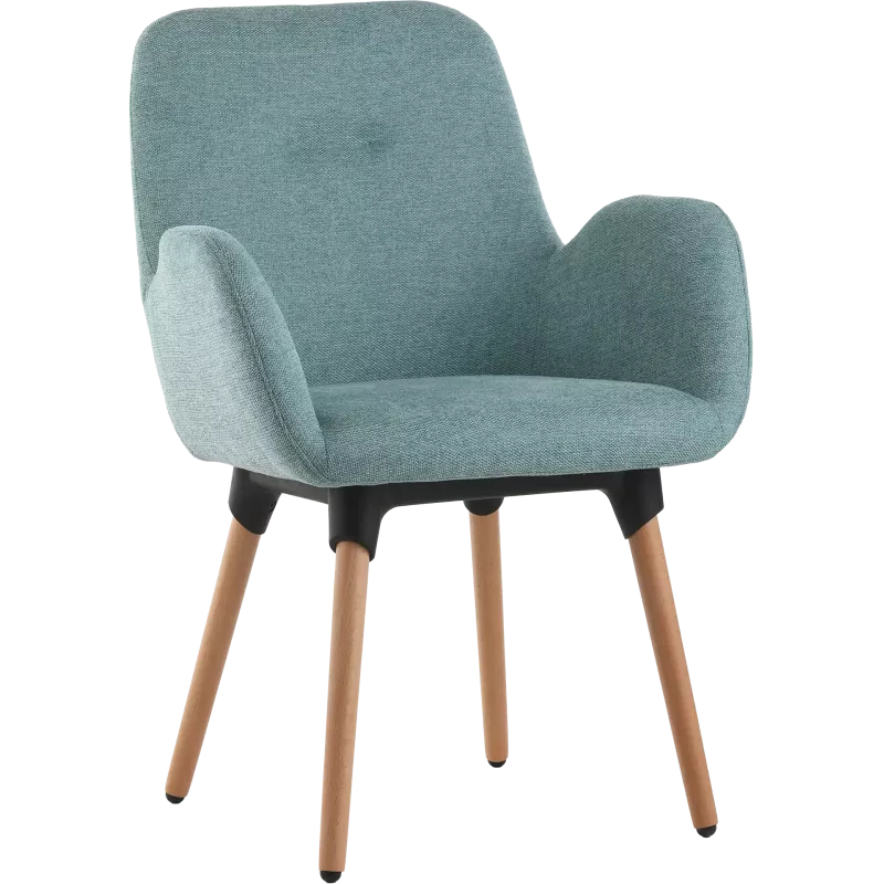Fauteuil tissu avec pieds hêtre massif So Contour
