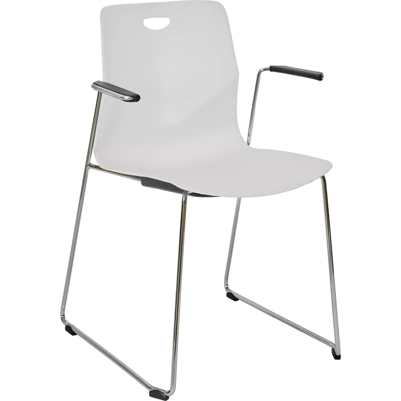 Chaise de réunion avec accoudoirs intégrés So Ivory