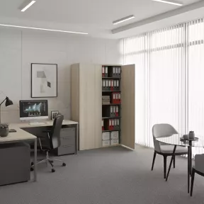 Armoire portes mélaminé portes poussoir - 5 étagères - haut. 235 cm (4 largeurs au choix) So Madrid