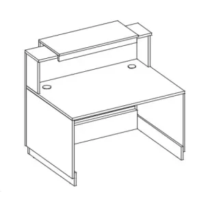 Banque d'accueil sur mesure L115cm + réhausse 80cm + éclairage