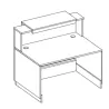 Banque d'accueil sur mesure L115cm + réhausse 80cm + éclairage