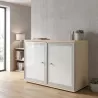 Armoire basse fermée, porte en verre, hauteur 81 cm – So Madrid