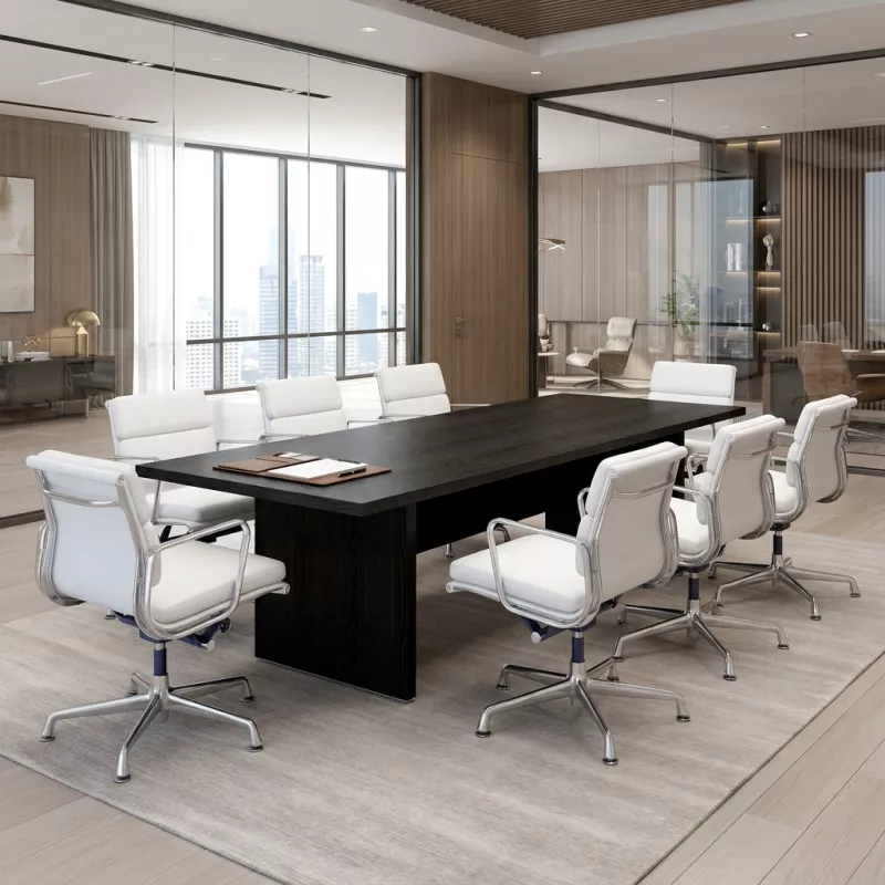 Table de réunion pieds panneaux 220 x 100 cm - jusqu'à 10 personnes So Flora