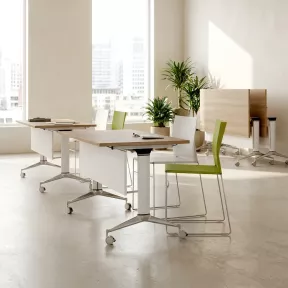 Table de réunion modulable - Rabattable sur roulettes