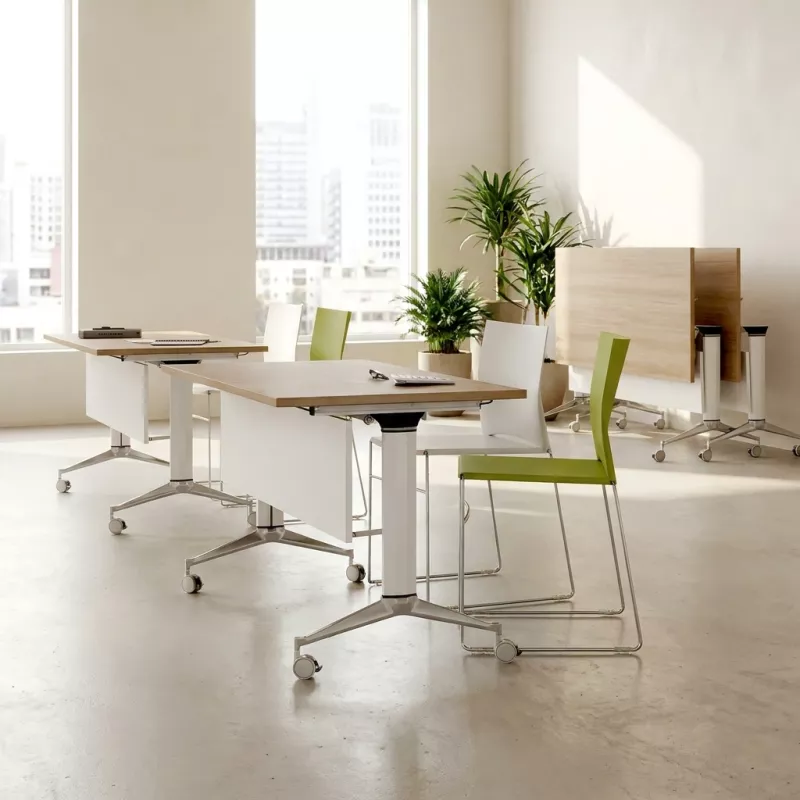 Table de réunion modulable - Rabattable sur roulettes