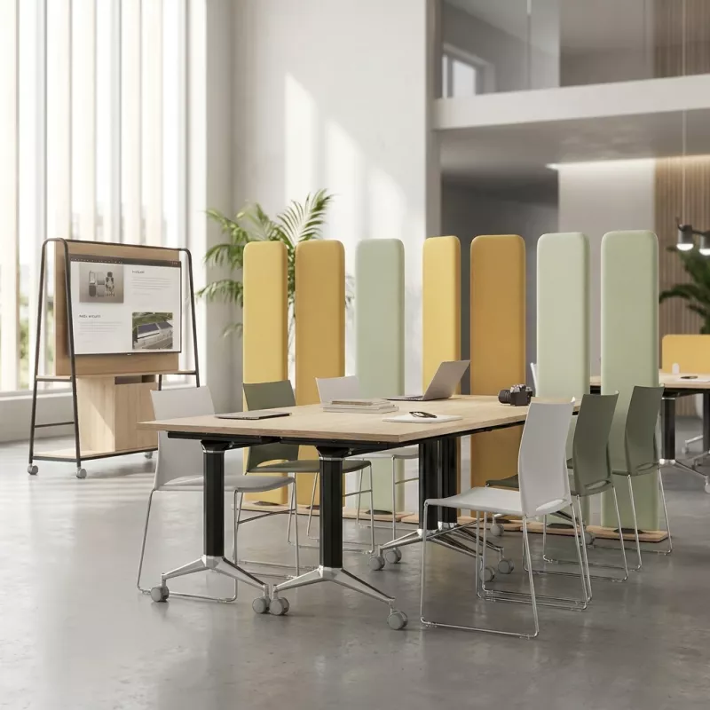 Table de réunion modulable - Rabattable sur roulettes