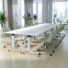 Table de réunion modulable - Rabattable sur roulettes