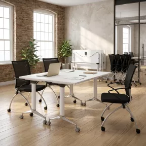 Table de réunion modulable - Rabattable sur roulettes