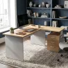 Bureau individuel avec retour, sur caisson porteur - So Vigo