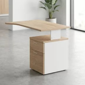Bureau individuel avec retour, sur caisson porteur - So Vigo