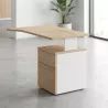 Bureau individuel avec retour, sur caisson porteur - So Vigo