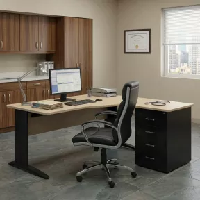 Bureau d’angle compact avec caisson | So Enix | Soburo
