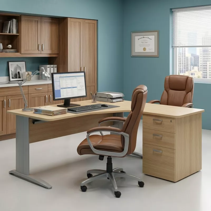 Bureau d’angle compact avec caisson | So Enix | Soburo