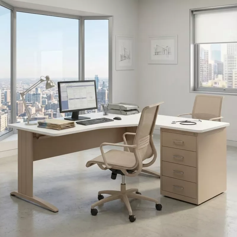 Bureau d’angle compact avec caisson | So Enix | Soburo