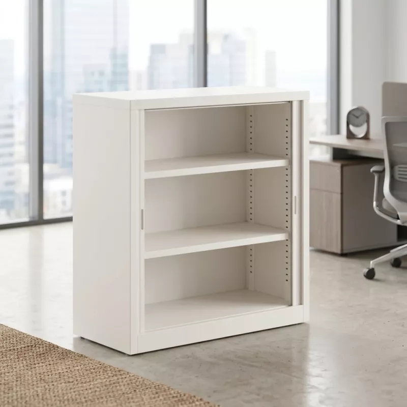 Armoire basse métallique, 2 étagères,  hauteur 100 cm – So Salamanca