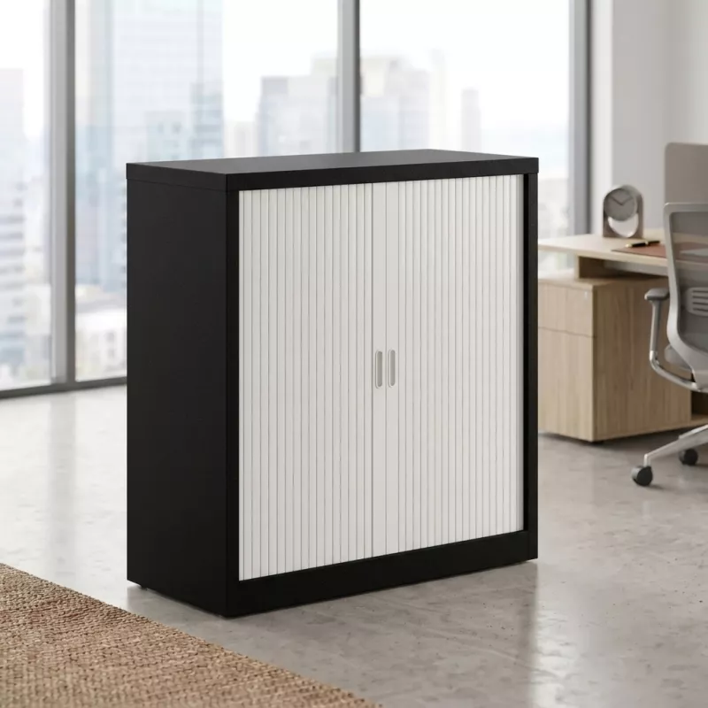 Armoire basse métallique, 2 étagères,  hauteur 100 cm – So Salamanca