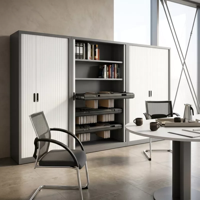Armoire haute métallique, 4 étagères, hauteur 198 cm – So Salamanca
