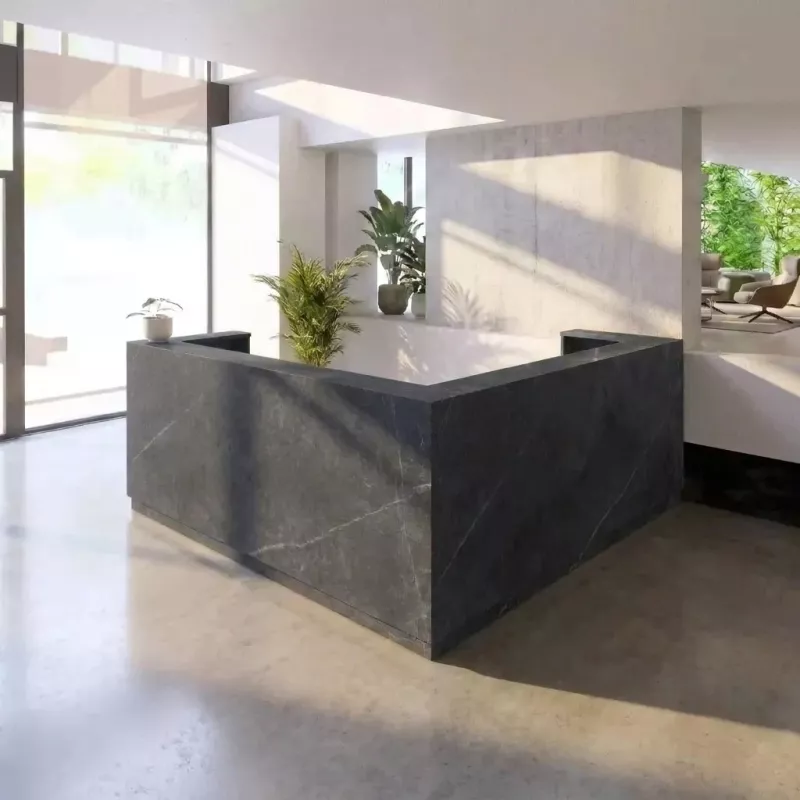 Banque d'accueil d'angle, avec réhausse - So Ragol +