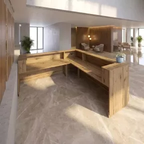 Banque d'accueil d'angle, avec réhausse - So Ragol +