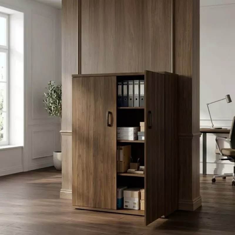 Armoire haute fermée, 3 étagères, hauteur 158 cm – So Madrid