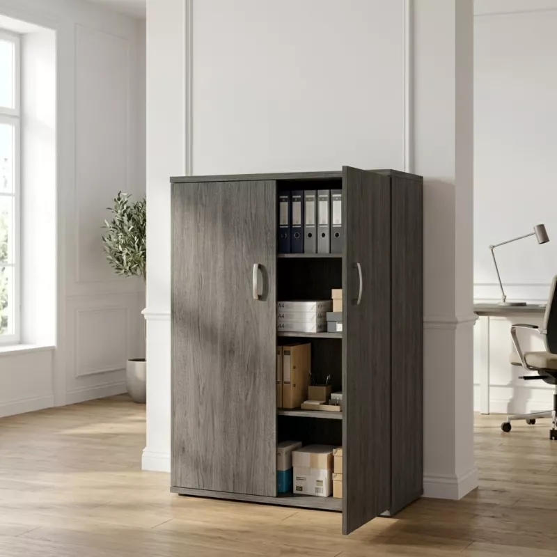 Armoire haute fermée, 3 étagères, hauteur 158 cm – So Madrid