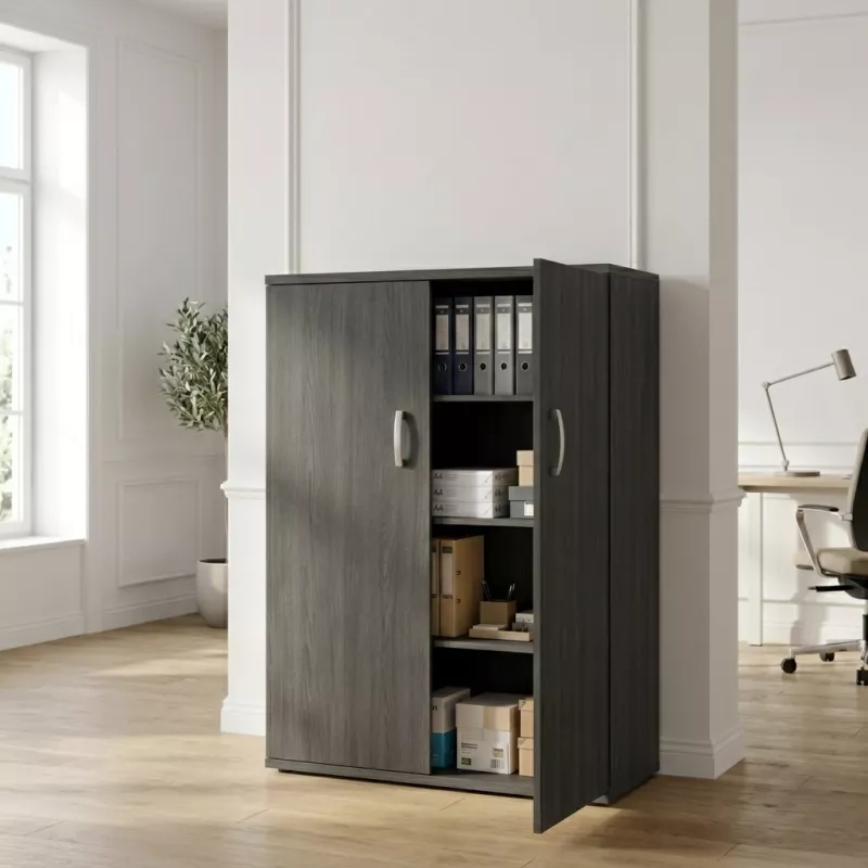 Armoire haute fermée, 3 étagères, hauteur 158 cm – So Madrid