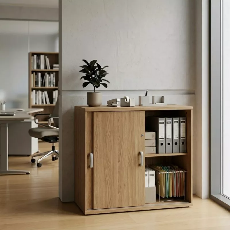 Armoire basse porte coulissantes, hauteur 81 cm – So Madrid