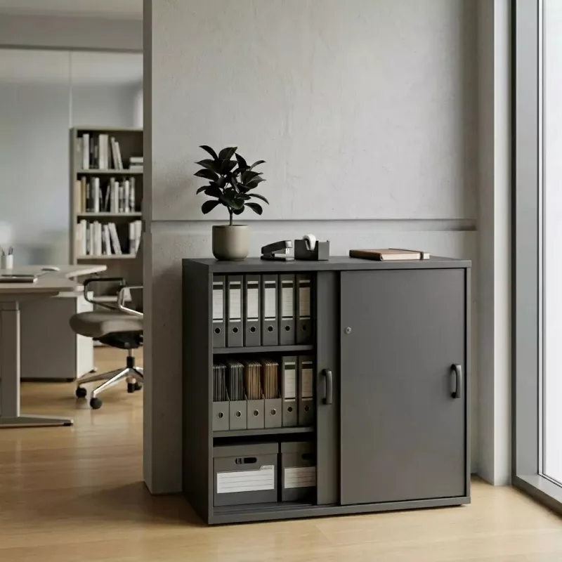 Armoire basse porte coulissantes, hauteur 81 cm – So Madrid