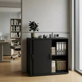 Armoire basse porte coulissantes, hauteur 81 cm – So Madrid