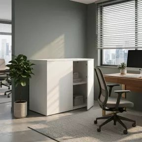 Armoire basse porte poussoir, hauteur 81 cm – So Madrid