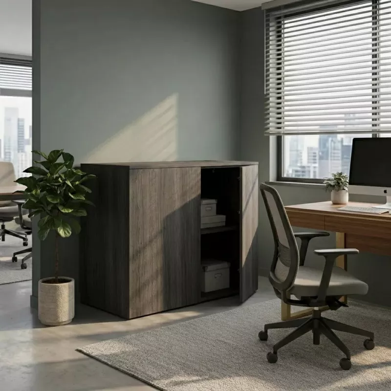 Armoire basse porte poussoir, hauteur 81 cm – So Madrid